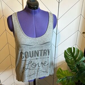 Just Ginger Women’s XL Genuine Country Love Gray Purple Paisley Racerback Tank